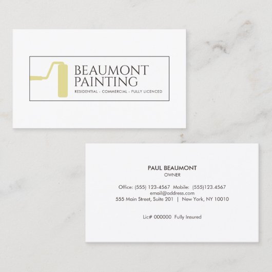 Painter Roller Brush Visitenkarte (Vorne/Hinten)