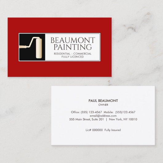 Painter Roller Brush Visitenkarte (Vorne/Hinten)