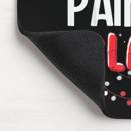 Painter Santa Claus Christmas Matching Costume Mousepad (Ecke)