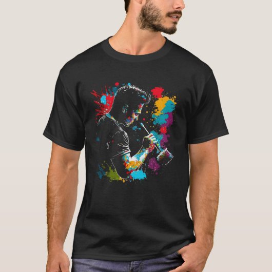 Painter Splash Painting Retro Colors Painter T-Shirt (Vorderseite)