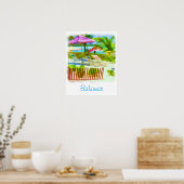 Painterly Bahamas Sommer Vacation Beach Szene Poster (Küche)
