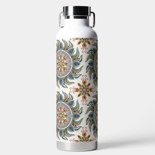 Painterly Boho Mandala Trinkflasche (Vorderseite)