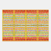 PAINTERLY DOT STRIPES UND WIRBEL DOODLES PINK ETC GESCHENKPAPIER SET (Vorderseite)