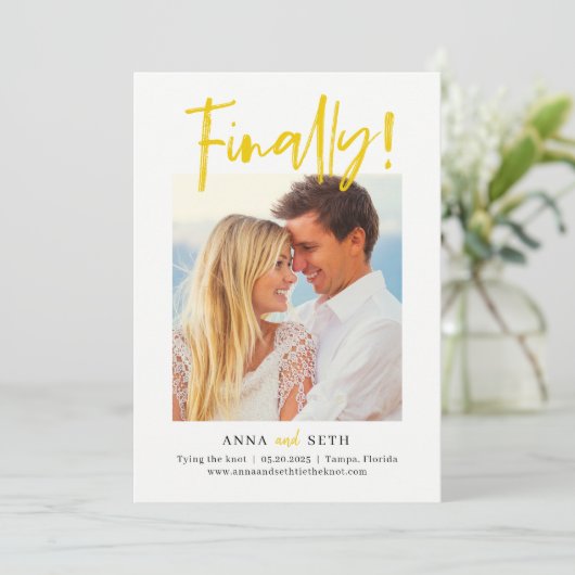 Painterly Final CUSTOM FARBE Save the Date Card Dankeskarte (Stehend Vorderseite)