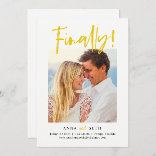 Painterly Final CUSTOM FARBE Save the Date Card Dankeskarte (Vorne/Hinten)