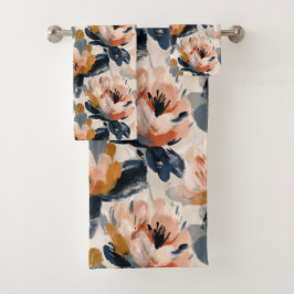 Painterly Floral Botanical Towel Badhandtuch Set