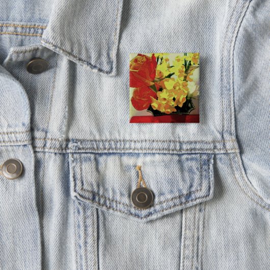 Painterly Frühlings-Blumen-zarter Knopf Button (Beispiel)