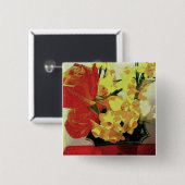 Painterly Frühlings-Blumen-zarter Knopf Button (Vorne & Hinten)