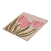 Painterly Hübsch Pink Tulips Fliese (Seite)