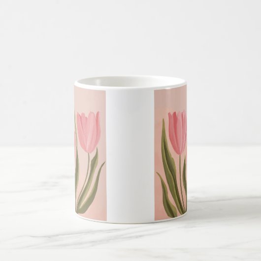 Painterly Hübsch Pink Tulips Kaffeetasse (Mittel)