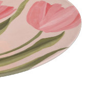 Painterly Hübsch Pink Tulips Schneidebrett (Ecke)