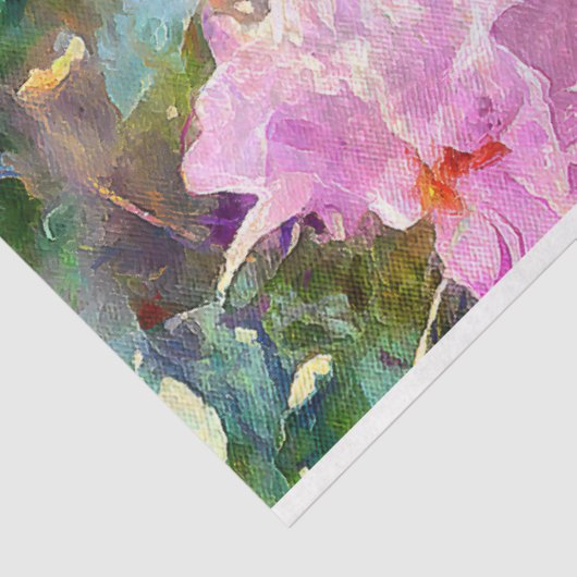 Painterly Impressionist Pink White Dahlia Garden Seidenpapier (Ausschnitt)