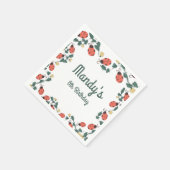 Painterly Lady Bug Birthday Garden Party Serviette (Ecke)