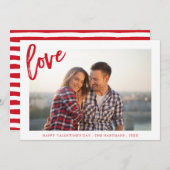 Painterly Liebe | Valentinstag Fotokarte | Rot Feiertagskarte (Vorne/Hinten)