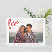 Painterly Liebe | Valentinstag Fotokarte | Rot Feiertagskarte (Stehend Vorderseite)