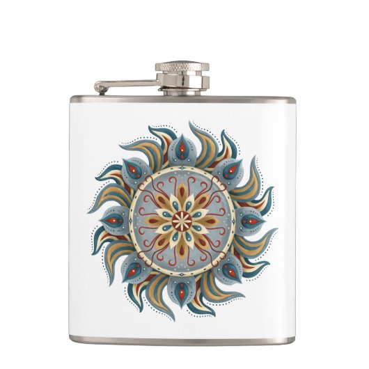 Painterly Mandala Flachmann (Vorderseite)