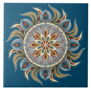 Painterly Mandala Fliese