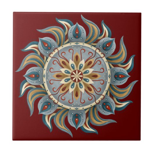 Painterly Mandala Fliese (Vorderseite)