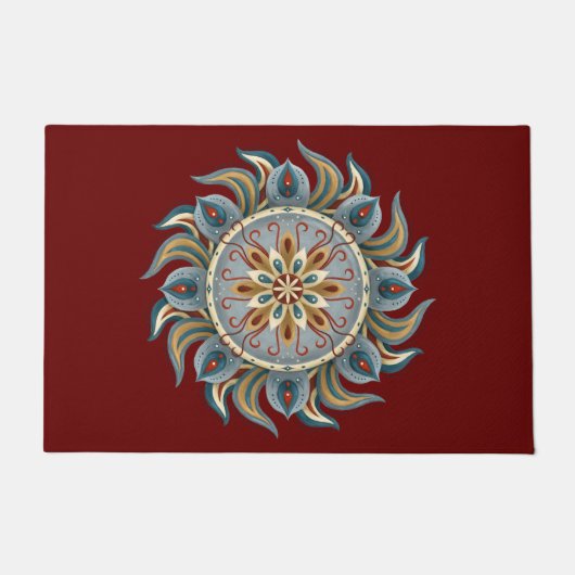 Painterly Mandala Fußmatte (Vorderseite)