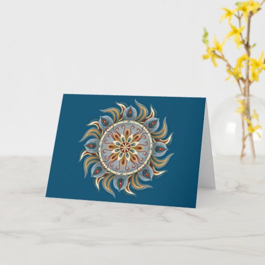 Painterly Mandala Karte (Gelbe Blume)