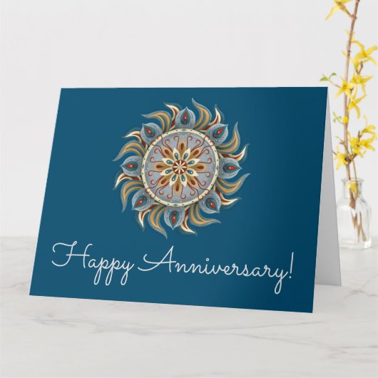 Painterly Mandala Karte (Gelbe Blume)