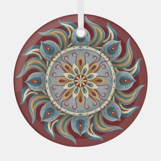 Painterly Mandala Ornament Aus Glas (Vorderseite)