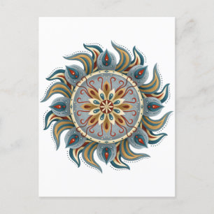 Painterly Mandala Postkarte