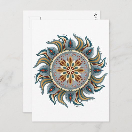 Painterly Mandala Postkarte (Vorne/Hinten)