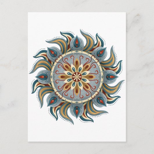 Painterly Mandala Postkarte (Vorderseite)