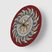 Painterly Mandala Runde Wanduhr (Winkel)