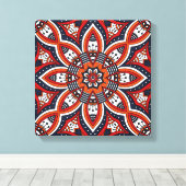 Painterly Nature Boho Floral Mandala Leinwanddruck (Insitu (Holzboden))