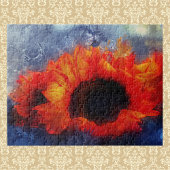 Painterly Orange Sunflowers Puzzle