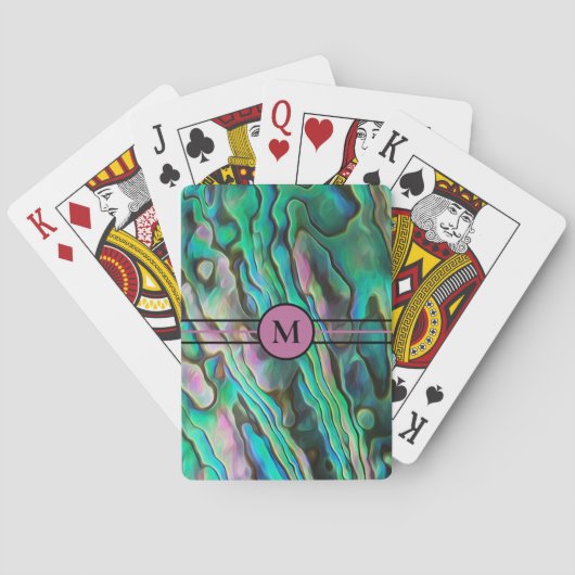 Painterly Paua Initial Playing Cards Spielkarten (Rückseite)