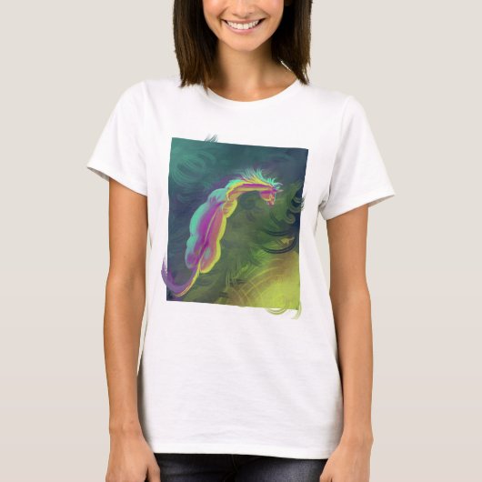 Painterly Pferd, das Pool untersucht T-Shirt (Vorderseite)