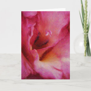Painterly Pink Gladiolus Blume Art Card Karte