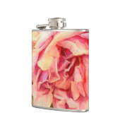 Painterly Pink Roses Flachmann (Links)