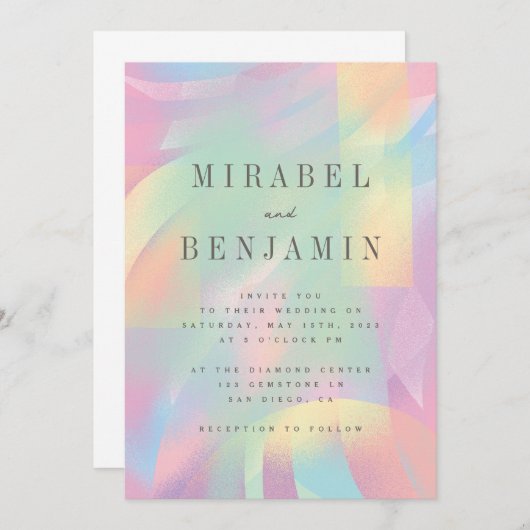 Painterly Rainbow Einladung (Vorne/Hinten)