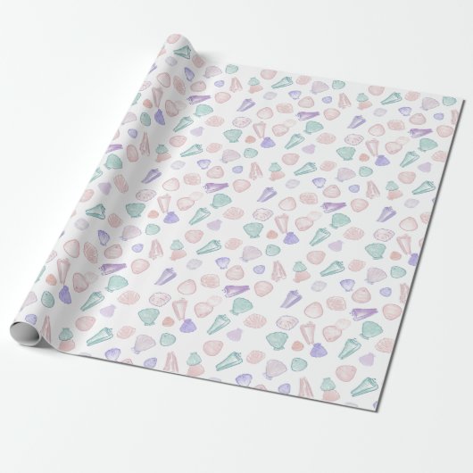 Painterly Seashell Under Sea Birthday Geschenkpapier (Ungerollt)