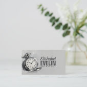Painterly Silver Pocket Watch g543 Visitenkarte (Stehend Vorderseite)