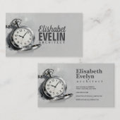 Painterly Silver Pocket Watch g543 Visitenkarte (Vorne/Hinten)