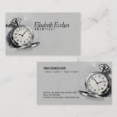 Painterly Silver Pocket Watch Visitenkarte (Vorne/Hinten)