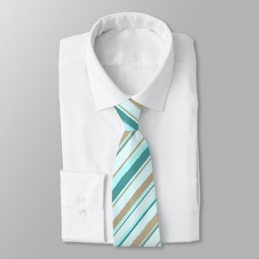 Painterly Striped Mint, zweiseitige Hochzeit Krawatte (Gebunden)