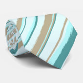 Painterly Striped Mint, zweiseitige Hochzeit Krawatte (Gerollt)