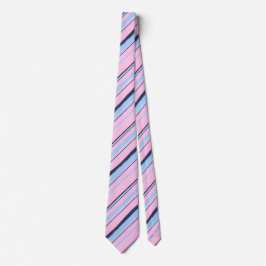 Painterly Striped Pink & Navy Zweiseitige Hochzeit Krawatte