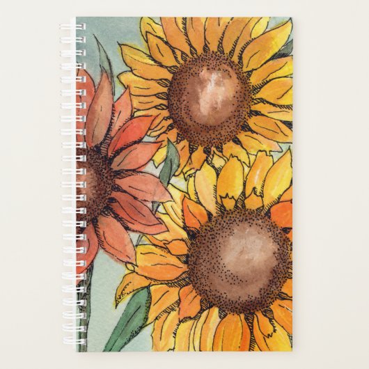 Painterly Sunflower Zeichnend Planer (Vorderseite)