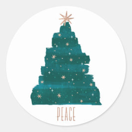 Painterly Tree Holiday Sticker
