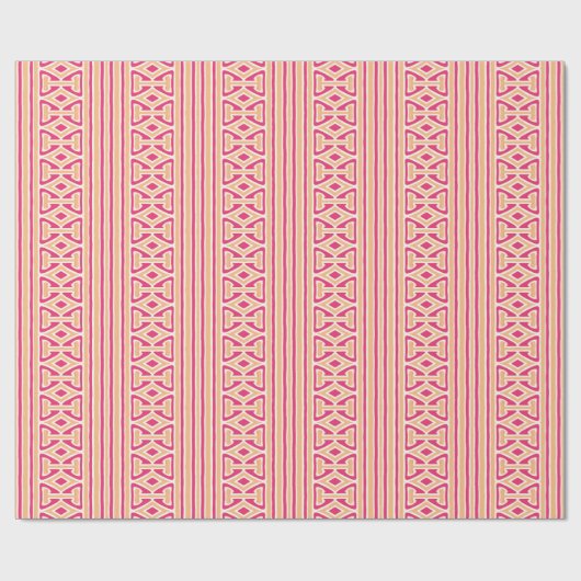 Painterly Trellis Stripe in Pink and Orange Geschenkpapier (Flach)