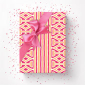 Painterly Trellis Stripe in Pink and Orange Geschenkpapier
