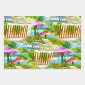 Painterly Tropical Bahama Islands Beach Pattern Geschenkpapier Set (Vorderseite 2)