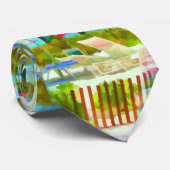 Painterly Tropical Bahama Islands Beach Scene Krawatte (Gerollt)